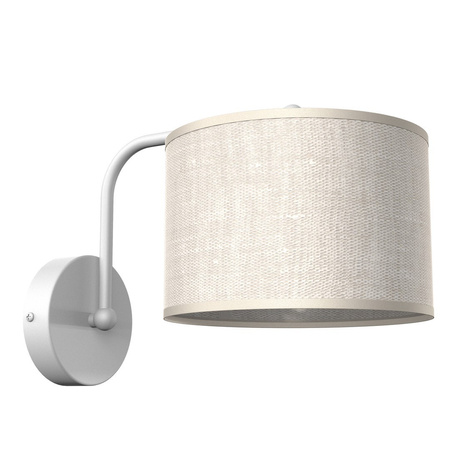 Lampa Ścienna Kinkiet LINO Biała Lniana 1xE27 Milagro