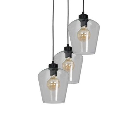 Lampa wisząca SANTIAGO 3xE27 Klosz Transparentne Szkło MLP6611 Metal + Szkło