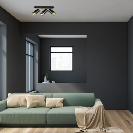 Lampa Sufitowa DANI Czarna Złota 3xGU10 Milagro