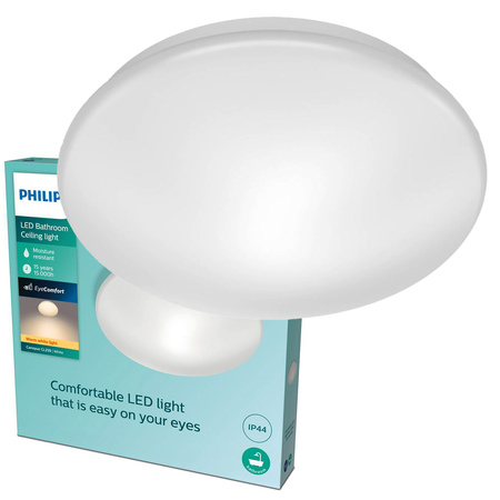Lampa Sufitowa Plafon Łazienkowy LED 20W 2000lm 2700K IP44 Biała Canopus Bathroom Philips