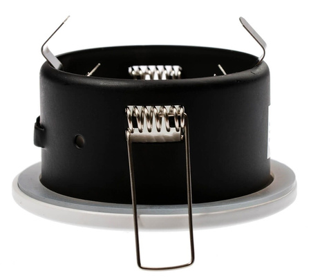 Zestaw Oprawa HALOGENOWA Hermetyczna Łazienkowa PODBITKA AQUS Biała IP44 + LED GU10 8W Neutralna Barwa