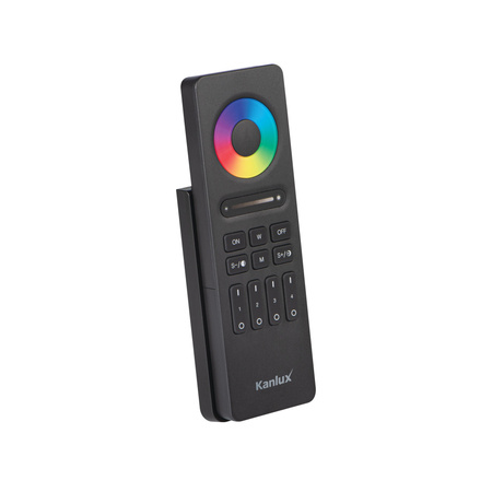 Pilot do Sterownika Taśmy LED RGB CCT Czarny 4-Strefowy 1.5V Bateryjny REMOTE Kanlux