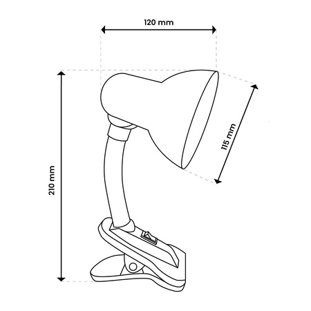 Lampka Biurkowa Stołowa Regulowana LIRIA Szkolna Nocna E27 Klips Czarna LUMILED