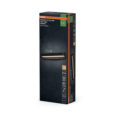 Kinkiet Ogrodowy Lampa Elewacyjna Zewnętrzna LED z Czujnikiem Ruchu i Zmierzchu 7W 265lm 3000K Ciepła Ściemnialna Szary IP54 Endura Osram