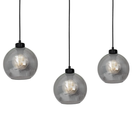 Lampa wisząca SOFIA 3xE27 MLP65800 Przydymiony Klosz Kula Milagro Metal + Szkło