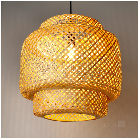 Lampa Wisząca Dekoracyjna Zwis Bambusowa E27 Boho Bonn Kobi