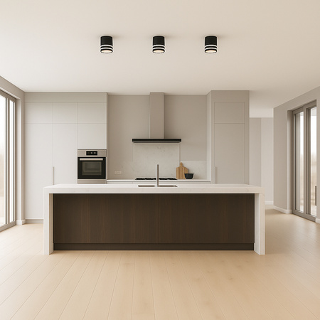 Oprawa Natynkowa HALOGENOWA Spot Tuba ARISA GU10 Okrągła Czarna 80mm LUMILED