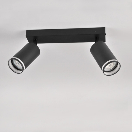 Oprawa Ścienno-Sufitowa Reflektor Punktowy 2x GU10 Czarna PARIS Sanico Goldlux