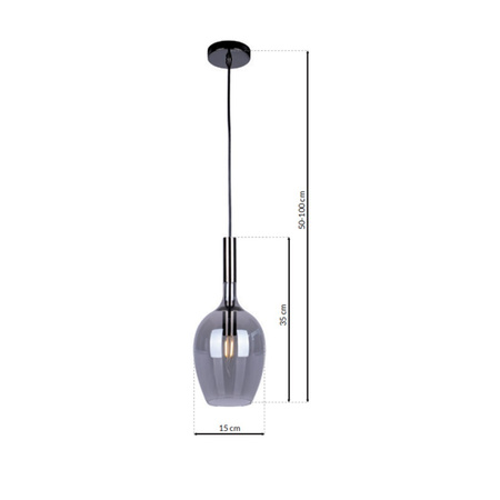 Lampa Wisząca Sufitowa LUGANO SMOKED 1xE14 Milagro