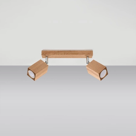 Lampa Sufitowa Oprawa Natynkowa SPOT TUBA Reflektor 2x GU10 Ruchoma Kwadratowa Brązowa Skandynawska Keke Sollux