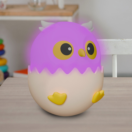 Lampka Dekoracyjna LED 1W 3000K RGBW Beżowy Różowa Ściemnialna Sówka Sanico Goldlux