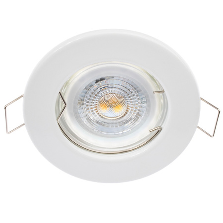 Oprawa HALOGENOWA Podtynkowa Stała Okrągła Biała Blacha GU10 MR16