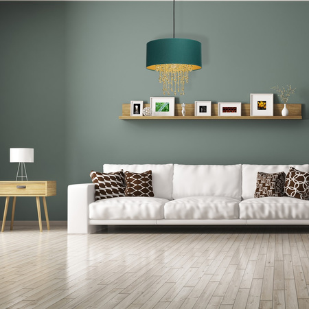 Lampa wisząca ALMERIA 1xE27 Elegancka Sznury Korali Zielona MLP6451 Milagro Metal + Tworzywo sztuczne+ Tkanina