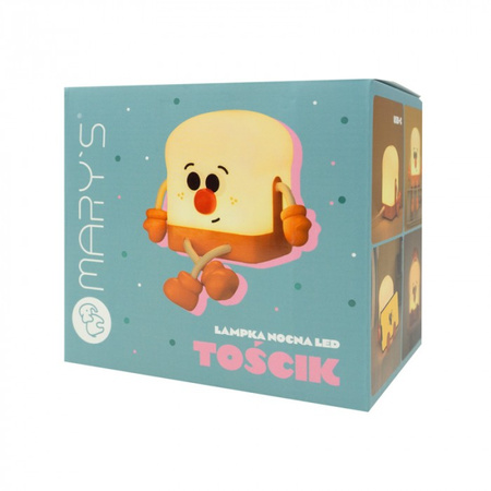 Lampka Nocna Dziecięca LED 1W 3000K Ciepła USB Akumulatorowa 1200mAh Pomarańczowa|Biała TOŚCIK MARY'S