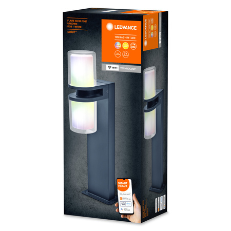 Lampa Ogrodowa LED Słupek Zewnętrzny Stojący 14W 1000lm 3000K Ciepła RGBW Ściemnialna 50cm IP44 Szary SMART+ WiFi Flare Ledvance