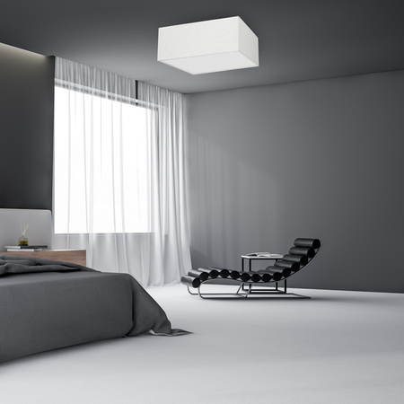 Plafon LED Lampa Sufitowa ALBION Biała Tkanina 3xE27 Milagro