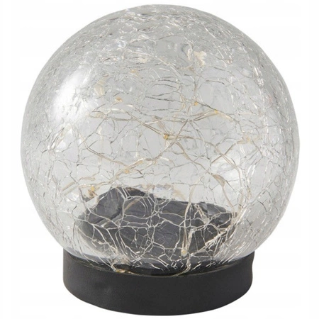 Lampa Solarna LED Kula Ogrodowa Naziemna Ozdobna 10cm 3000K IP44