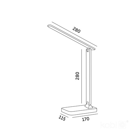 Lampka Biurkowa Stołowa LED 7W 460lm CCT 120° Czarna Noblite Kobi