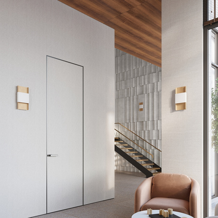 Lampa Ścienna Kinkiet 2x G9 Prostokątna Złota BIała Nowoczesna Durlin Sollux