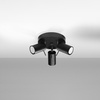 Lampa Sufitowa Oprawa Natynkowa SPOT TUBA Reflektor 3x GU10 Ruchoma Tubularna Czarna Nowoczesna Ring Sollux