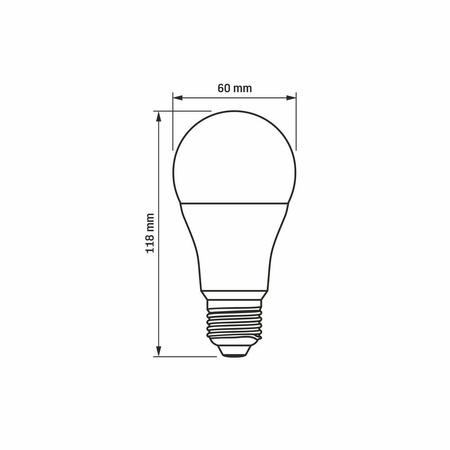 Żarówka LED E27 A60 12W = 82W 1180lm 4000K Neutralna 240° Videx