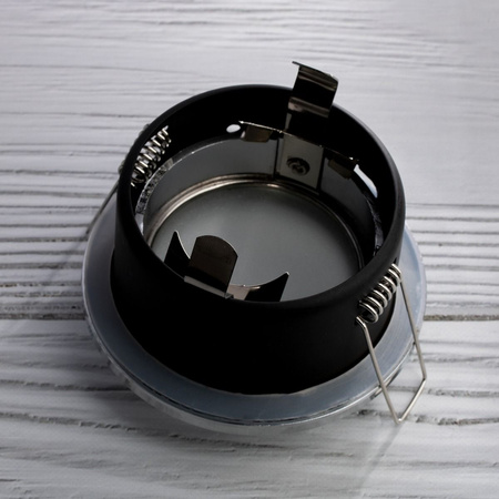 Zestaw Oprawa HALOGENOWA Hermetyczna Łazienkowa PODBITKA AQUS Chrom IP44 + LED GU10 6W 6500K Lumiled