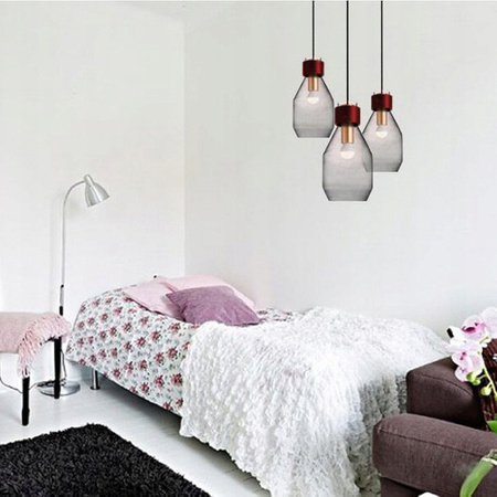 Lampa wisząca UMBRA ZWIS ciemne szkło do LED 1xE27 LUMILED