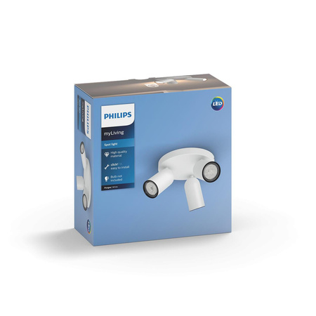 Lampa Sufitowa Reflektor Natynkowy 3x GU10 Biała Pongee Philips