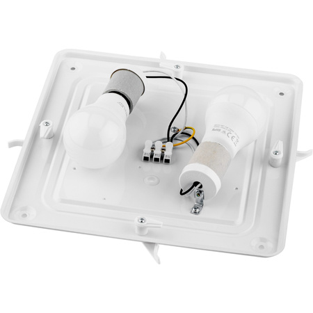 Plafon LED Oprawa Lampa Sufitowa Ścienna Kwadrat 2xE27 IP44