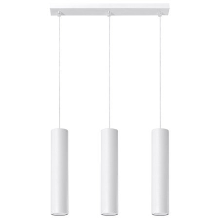 Lampa Sufitowa Wisząca Zwis 3x GU10 Tubularna Biała Nowoczesna Lagos Sollux