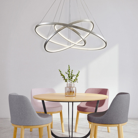 Lampa Sufitowa LED Wisząca Zwis 60W 8000lm 4000K Neutralna 120° Srebrna LEA Sanico Goldlux