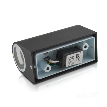 Lampa Ogrodowa Kinkiet Elewacyjny Zewnętrzny 2x GU10 IP44 Czarna Quazar Kobi