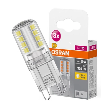 3PAK Żarówka LED G9 KAPSUŁKA 2,6W = 30W 320lm 2700K Ciepła OSRAM Base