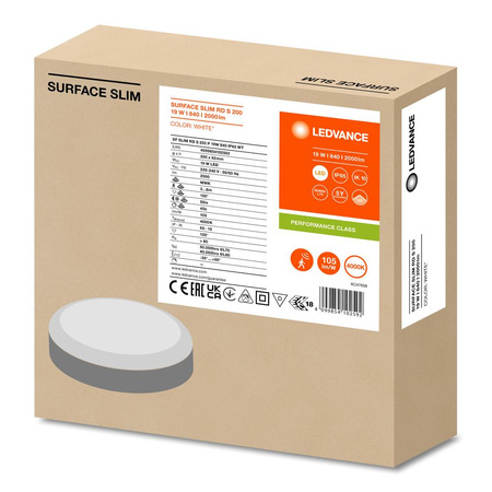 Plafon LED Lampa Sufitowa 19W 2000lm 4000K Neutralna z Czujnikiem Ruchu Zmierzchu Natynkowa Biały 20cm Surface Ledvance