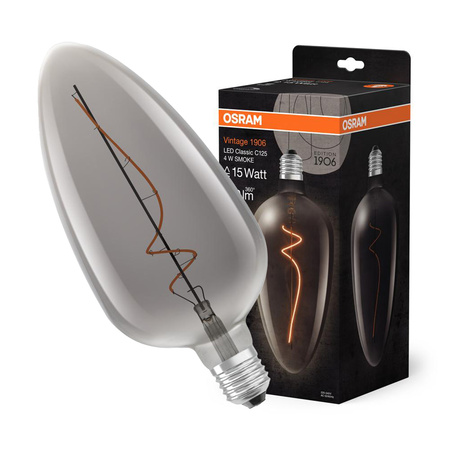 Żarówka LED Dekoracyjna E27 4W = 15W 140lm 1800K Ciepła 300° Dymiona Ściemnialna Vintage 1906 Osram