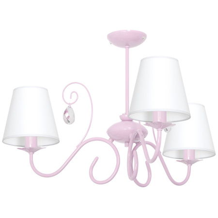 Lampa Sufitowa Żyrandol SARA Różowa 3xE14 Milagro