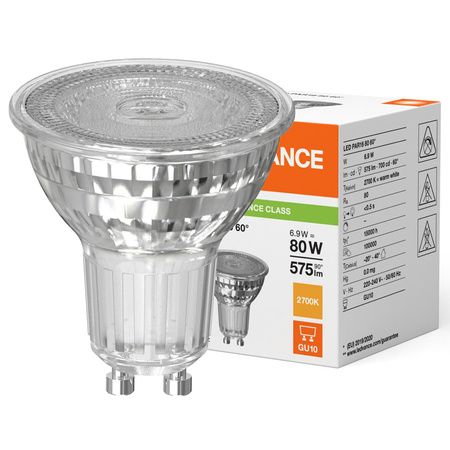 Żarówka LED PAR16 GU10 6.9W = 80W 575lm 2700K Ciepła Biała 60° LEDVANCE