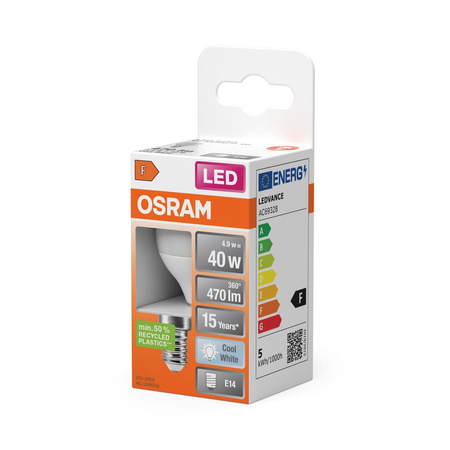 Żarówka LED P45 Kulka E14 4.9W = 40W 470lm 4000K Neutralna 150° STAR CLASSIC Osram