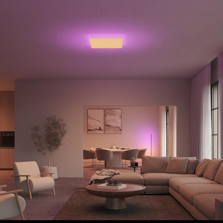 Panel LED Lampa Sufitowa Natynkowa 60x60 cm 67W 4850lm IP20 White and Color Ambiance RGB + TW Biała Inteligentna SMART Zigbee Bluetooth Datura Philips HUE