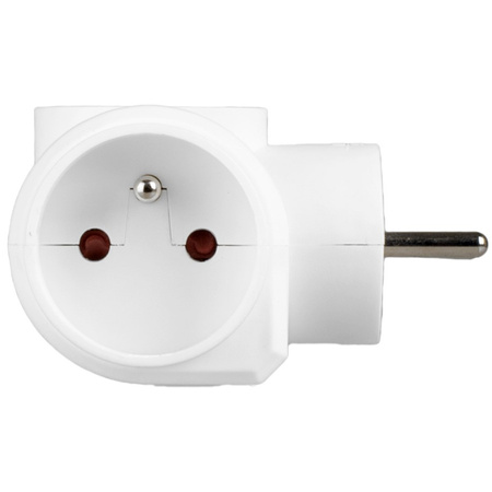 Rozgałęźnik Sieciowy Elektryczny 1x Euro 2P + 2x 2P+0 Złodziejka 3 Gniazdka Z Uziemieniem VAYOX