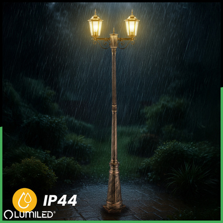 Lampa Ogrodowa Stojąca LED Słupek 2m E27 Latarnia Zewnętrzna Dekoracyjna BELLIS LUMILED