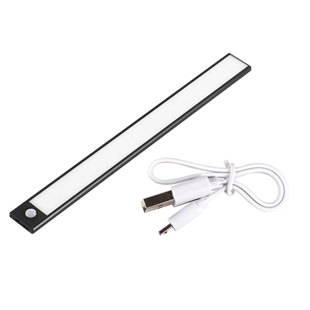 Lampka Podszafkowa LED Listwa Meblowa 2W 4500K 30cm z Czujnikiem Ruchu Czarna