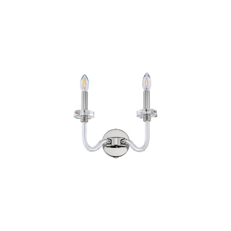 Kinkiet Ścienny Lampa Natynkowa 2x E14 Chrom Klasyczna HAMPTON 8155 Nowodvorski