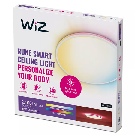 Plafon LED Lampa Sufitowa Natynkowa 21W BIAŁY + RGB Biały SMART WiFi WiZ
