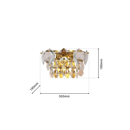 Lampa Ścienna Kinkiet SELnianaA Złota 2xE14 Milagro