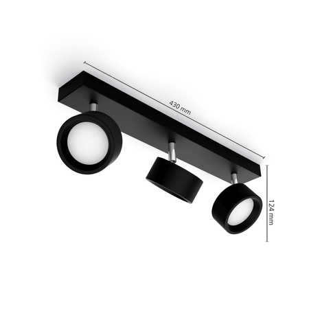 Lampa Sufitowa Reflektor LED 16.5W 1650lm 2700K Czarna Bracia Philips