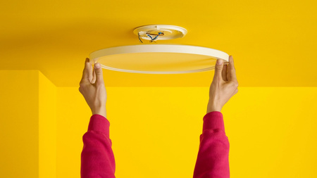 Plafon LED Lampa Sufitowa Natynkowa 32W 3750lm 2700-6500K RGB + TW 54.5cm Biała Okrągła Inteligentna SMART WiFi Bluetooth Aplikacja Superslim WiZ