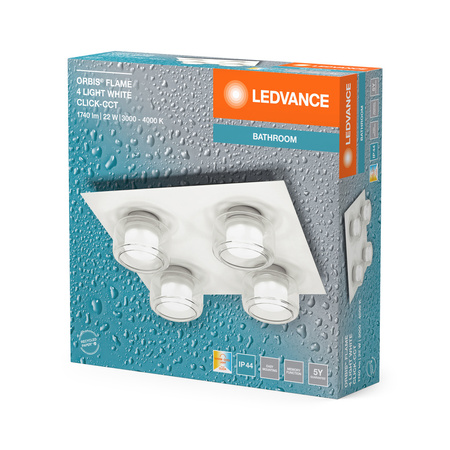 Kinkiet Łazienkowy LED Lampa Sufitowa Punktowa IP44 22W CCT 3000K-4000K Biały LEDVANCE