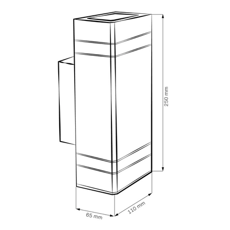 Kinkiet ogrodowy elewacyjny góra dół Gilbert 2xGU10 Y218 Ip44 GOLDLUX (Polux) czarny