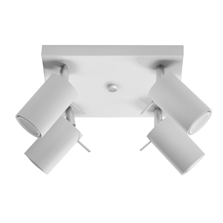 Lampa Sufitowa Oprawa Natynkowa SPOT TUBA Reflektor 4x GU10 Tubularna Biała Nowoczesna Ring Sollux